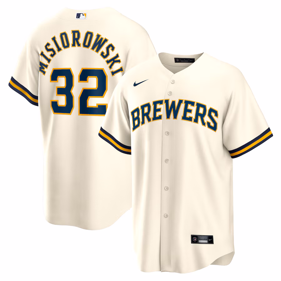 Youth Milwaukee Brewers Jacob Misiorowski Nike Cream Home Replica Jersey - Ujersey Shop