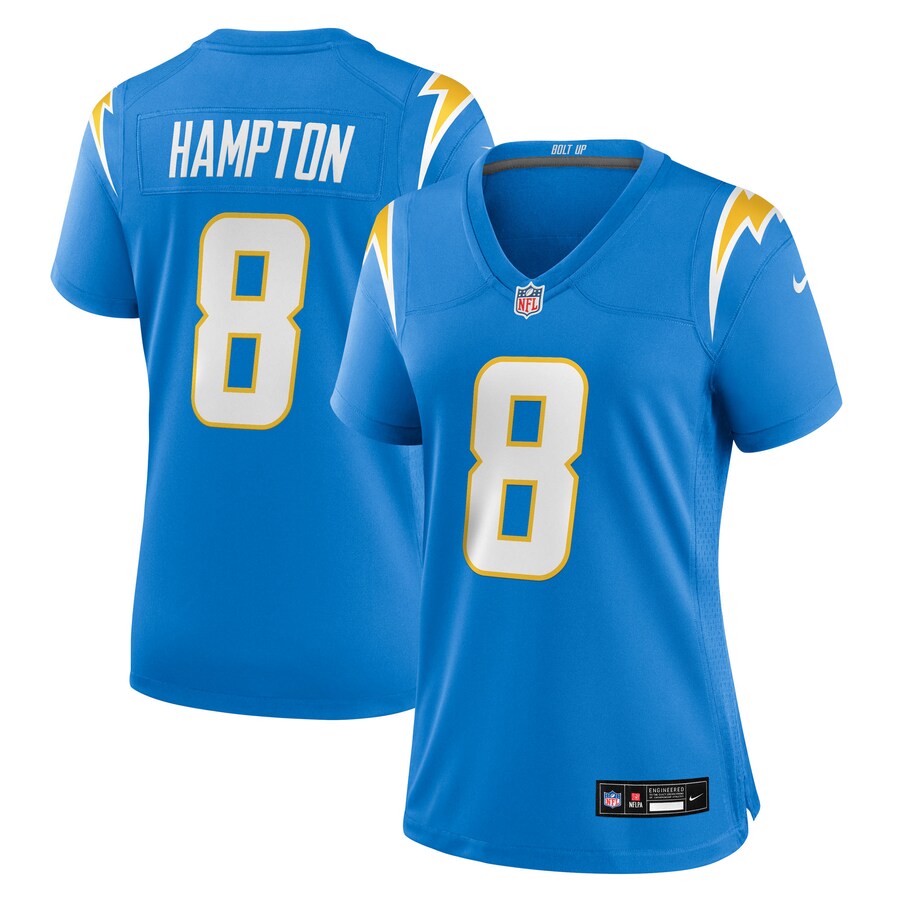 Women's Los Angeles Chargers Omarion Hampton Nike Powder Blue Team Game Jersey - Ujersey Shop