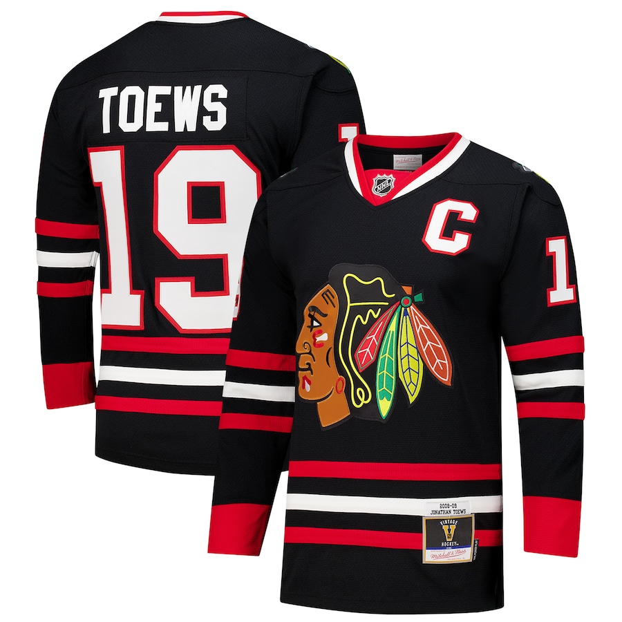 Men's Chicago Blackhawks Jonathan Toews Black 2008-09 Power Play Jersey - Ujersey Shop