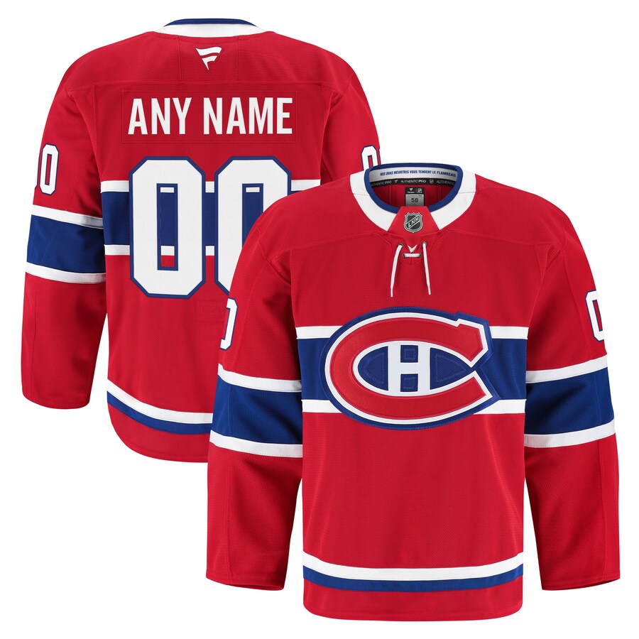 Men's Montreal Canadiens Fanatics Red Home Authentic Pro Custom Jersey - Ujersey Shop