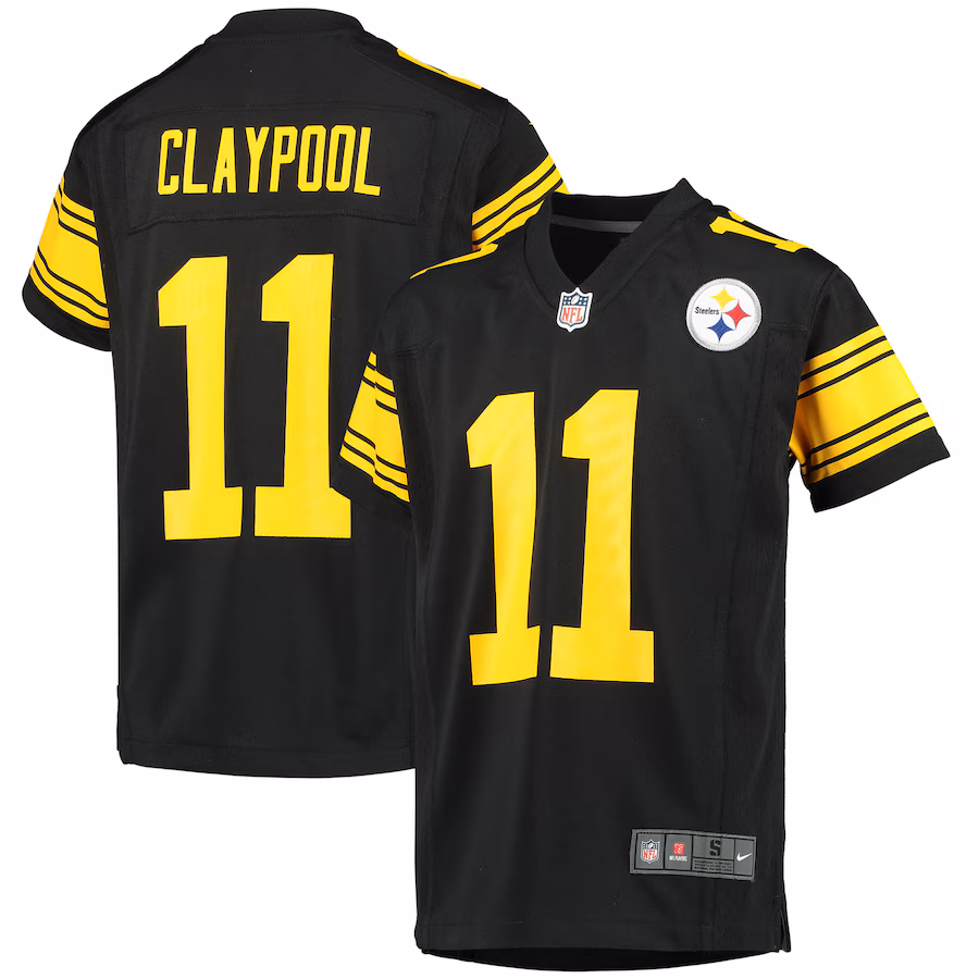 Youth Pittsburgh Steelers Chase Claypool Nike Black Alternate Player Game Jersey - Ujersey Shop