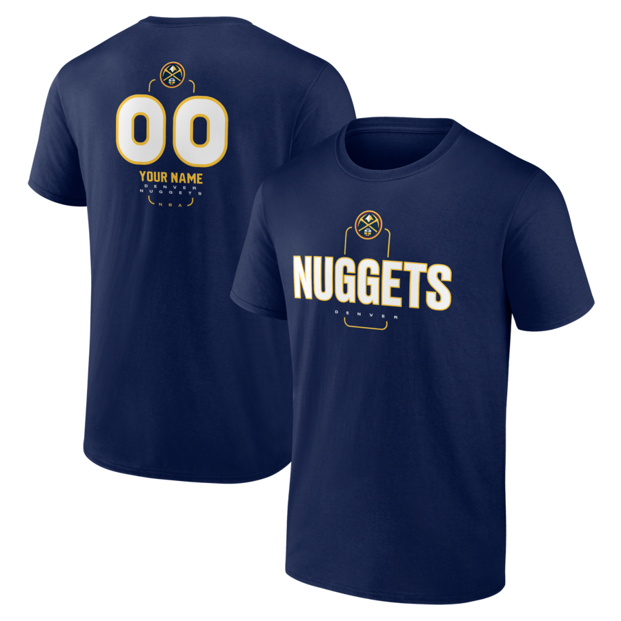 Men's Denver Nuggets Navy Personalized Name & Number Midfielder T-Shirt - Ujersey Shop