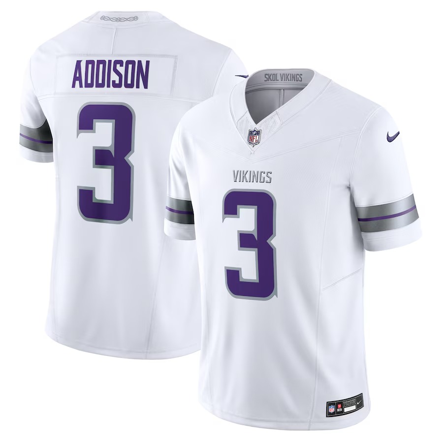 Men's Minnesota Vikings Jordan Addison Nike White Alternate Vapor F.U.S.E. Limited Jersey - Ujersey Shop