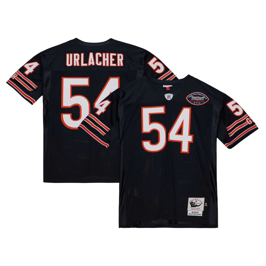 Men's Chicago Bears 2003 Brian Urlacher Mitchell & Ness Navy Authentic Throwback Retired Player Jersey - Ujersey Shop
