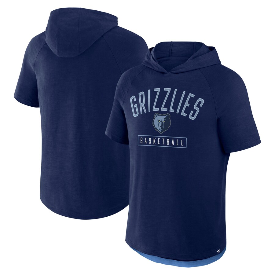 Men's Memphis Grizzlies Fanatics Athletic Navy Pass Legend Hooded T-Shirt - Ujersey Shop