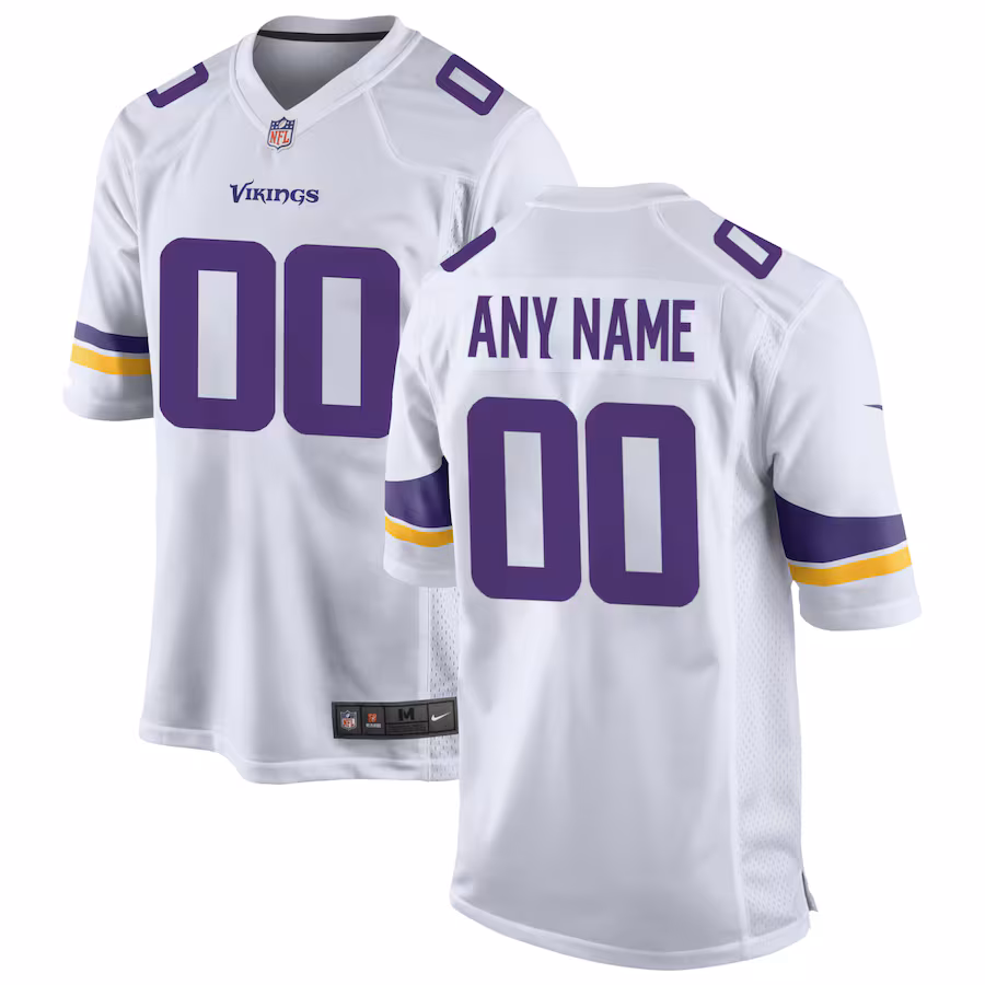 Men's Minnesota Vikings Nike White Custom Game Jersey - Ujersey Shop