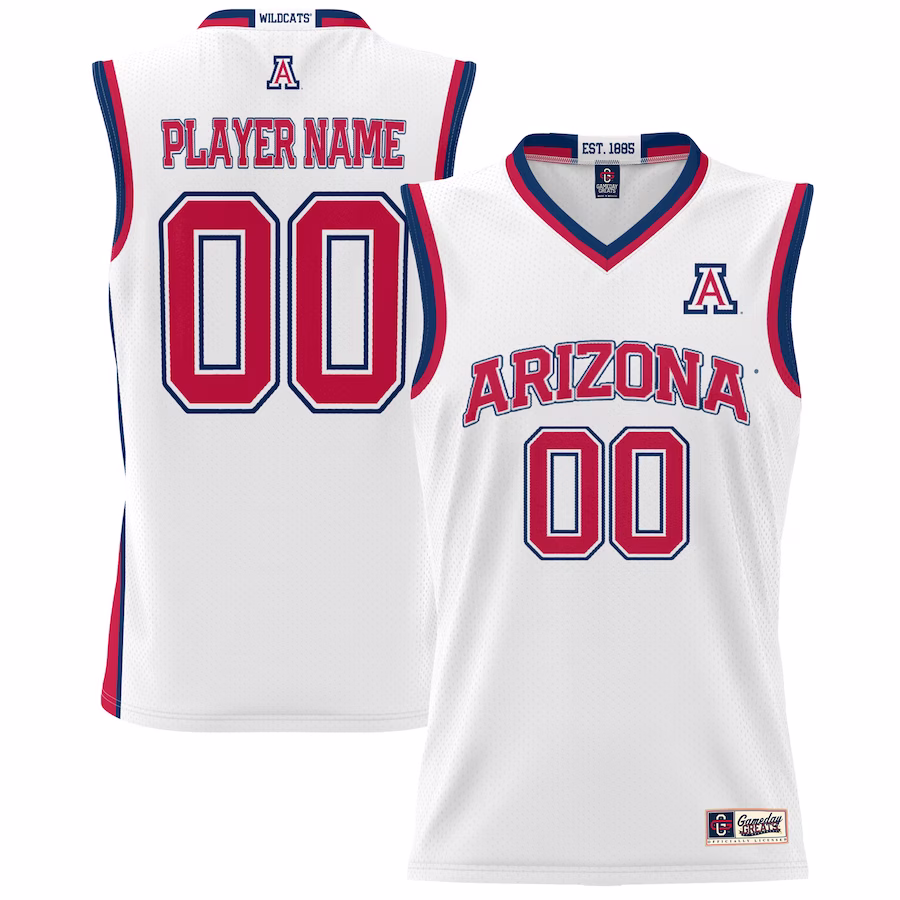 Arizona Wildcats GameDay Greats Youth NIL Pick-A-Player Lightweight Basketball Jersey - White - Ujersey Shop