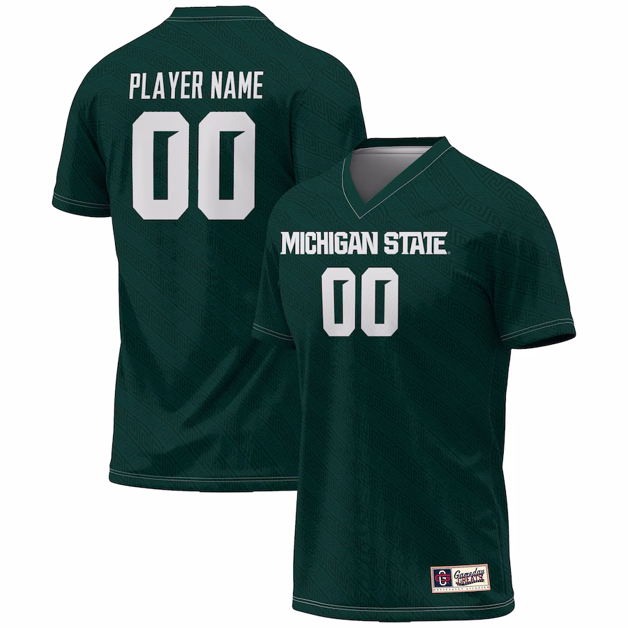 Michigan State Spartans GameDay Greats Unisex NIL Pick-A-Player Lightweight Women's Soccer Jersey - Green - Ujersey Shop