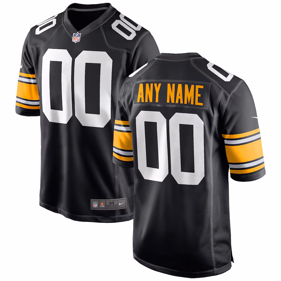 Men's Pittsburgh Steelers Nike Black Alternate Custom Game Jersey - Ujersey Shop