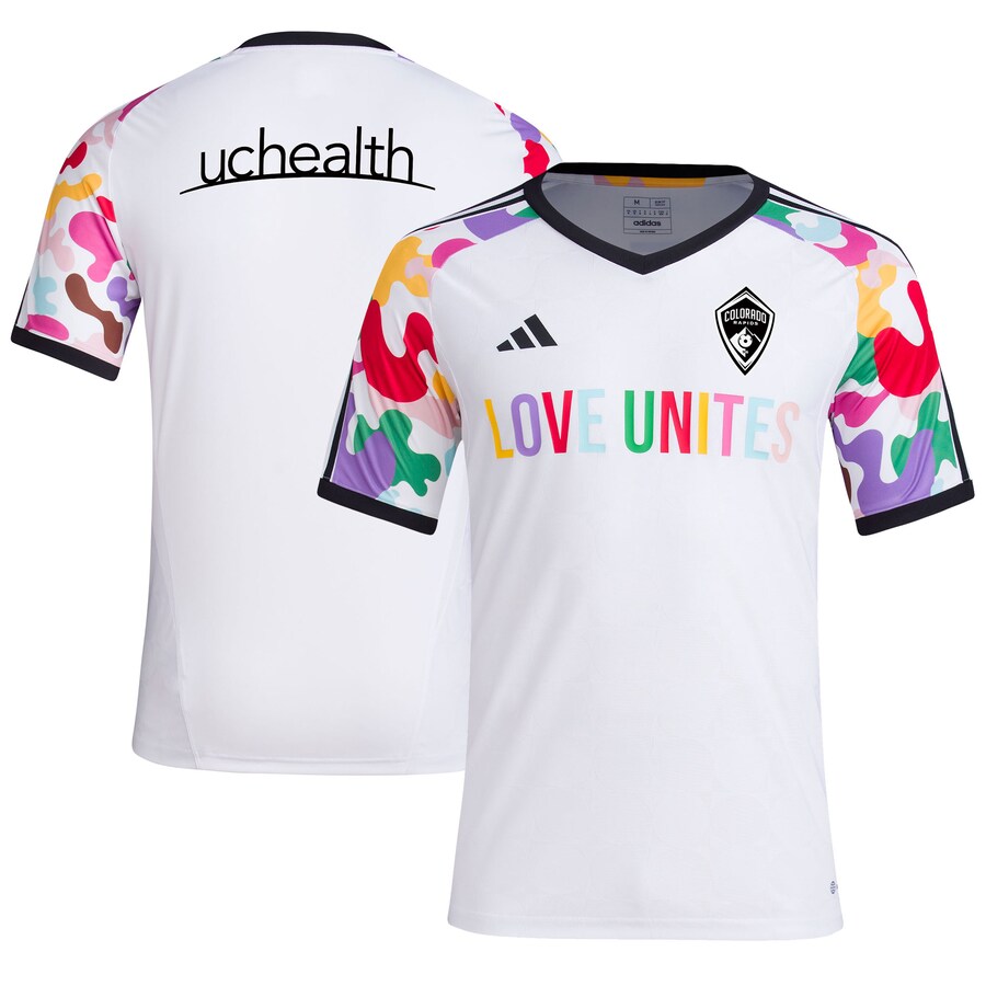 Men's Colorado Rapids  adidas White 2023 Pride Pre-Match Top - Ujersey Shop