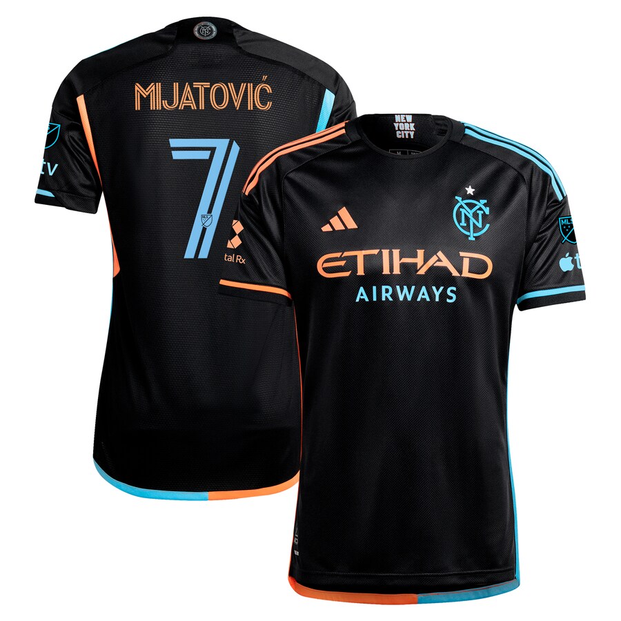 Men's New York City FC Jovan Mijatović adidas Black 2024 24/7 Kit Authentic Player Jersey - Ujersey Shop
