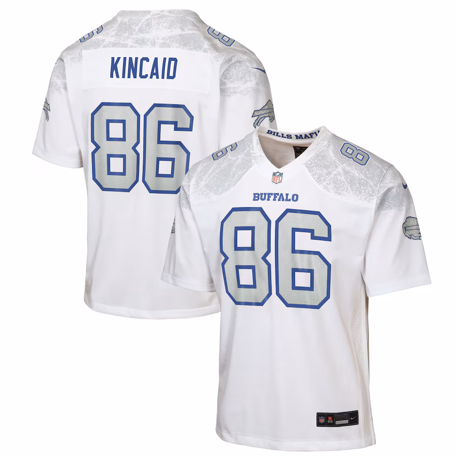 Youth Buffalo Bills Dalton Kincaid Nike White 2025 Rivalries Collection Game Jersey - Ujersey Shop