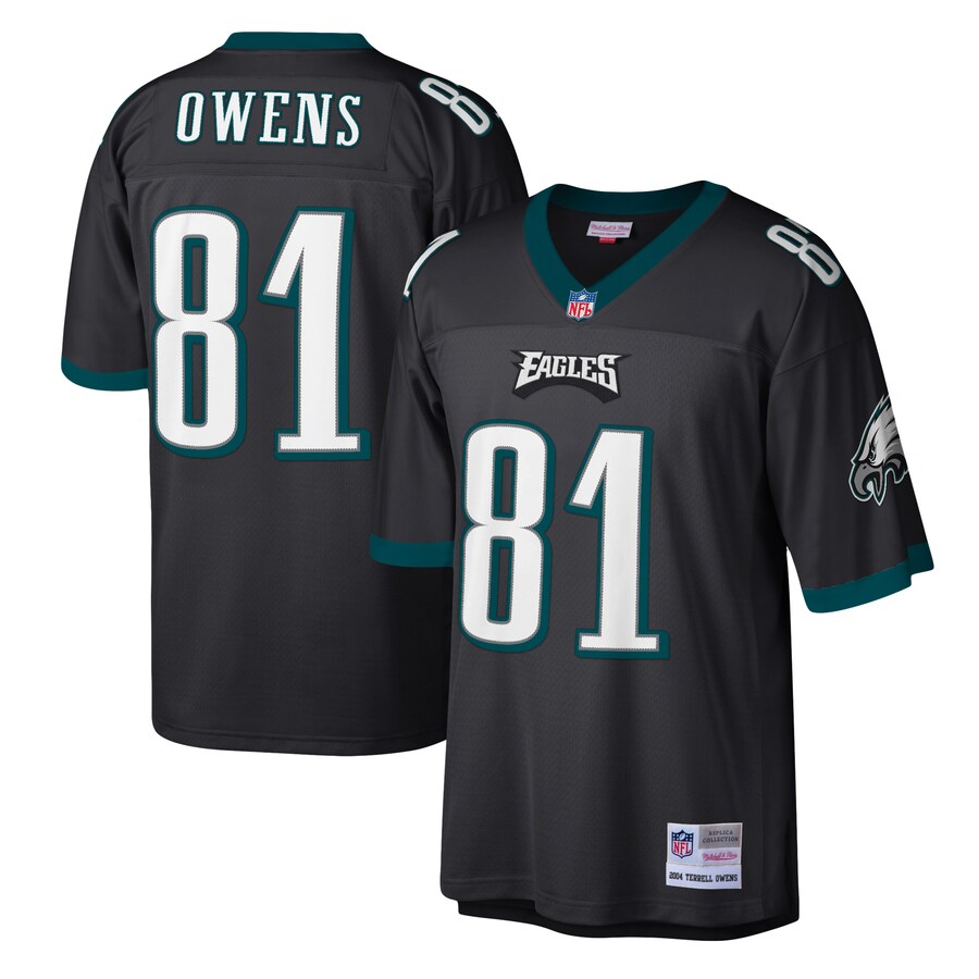 Men's Philadelphia Eagles Terrell Owens Mitchell & Ness Black Legacy Replica Jersey - Ujersey Shop