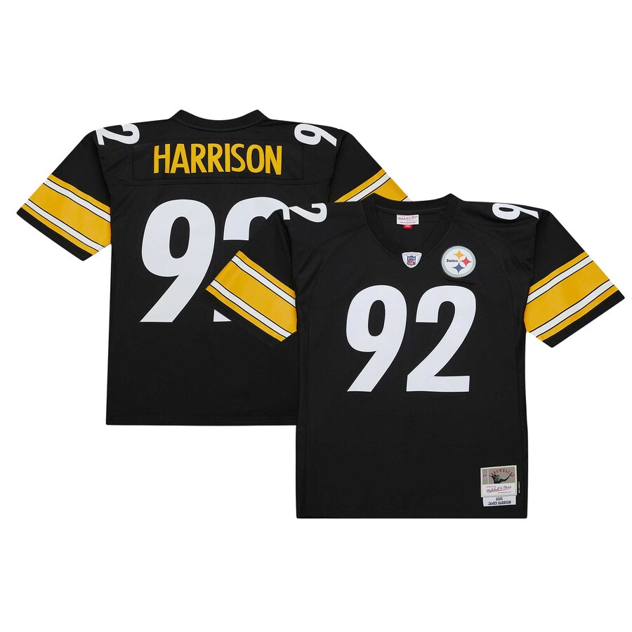 Men's Pittsburgh Steelers James Harrison Mitchell & Ness Black Legacy Replica Jersey - Ujersey Shop