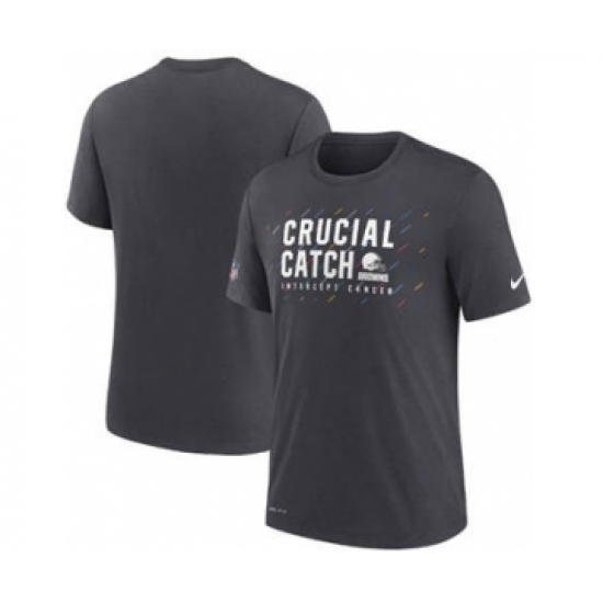 Men's Cleveland Browns Charcoal 2021 Crucial Catch Performance T-Shirt - Ujersey Shop