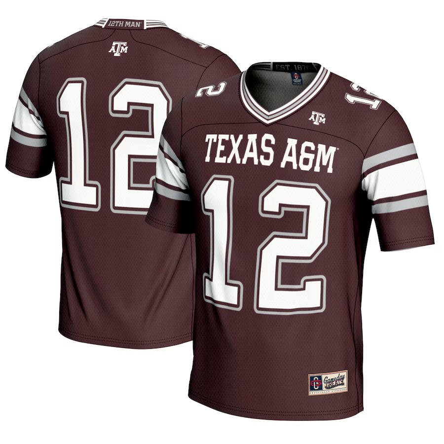 #12 Texas A&M Aggies GameDay Greats Youth Football Lightweight Fashion Jersey - Maroon - Ujersey Shop