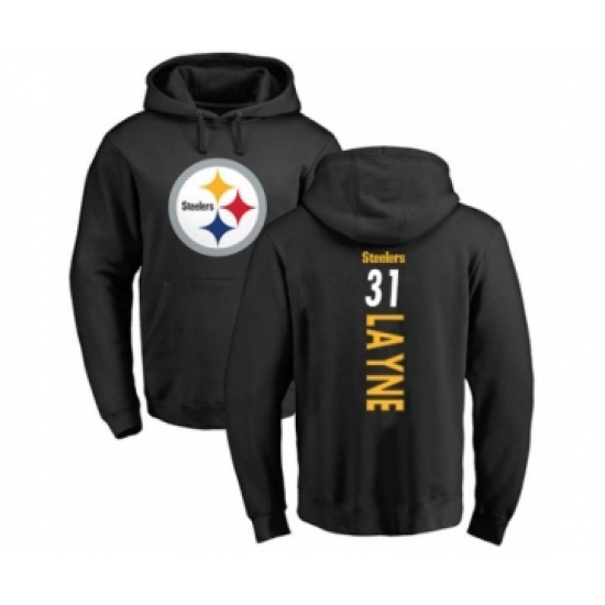 Pittsburgh Steelers #31 Justin Layne Black Backer Pullover Hoodie - Ujersey Shop