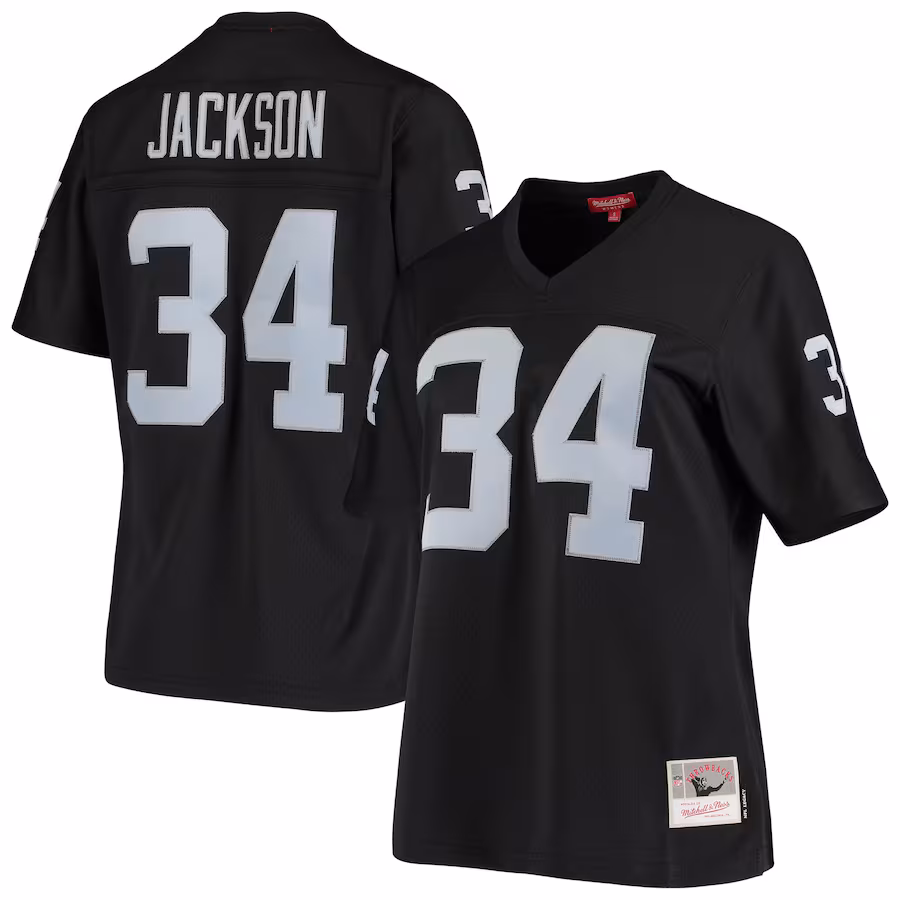 Women's Las Vegas Raiders Bo Jackson Mitchell & Ness Black 1988 Legacy Replica Jersey - Ujersey Shop