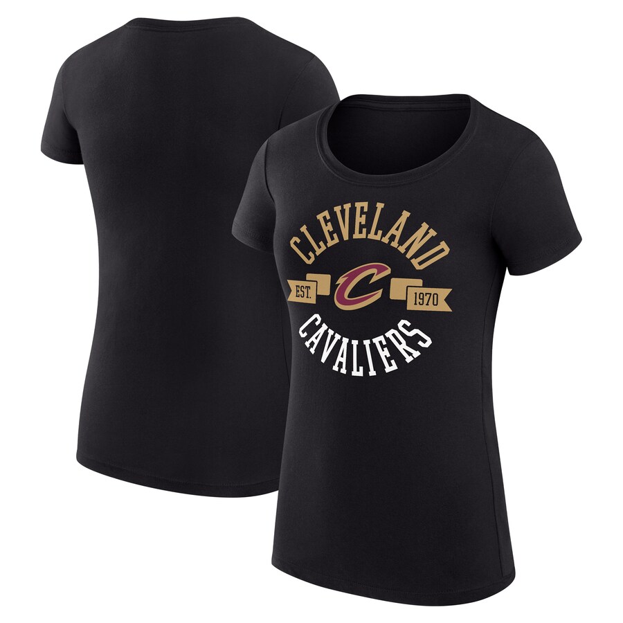 Women's Cleveland Cavaliers G-III 4Her by Carl Banks Black Large City Logo Fitted T-Shirt - Ujersey Shop