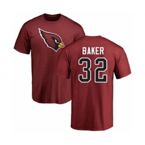 Football Arizona Cardinals #32 Budda Baker Maroon Name & Number Logo T-Shirt - Ujersey Shop