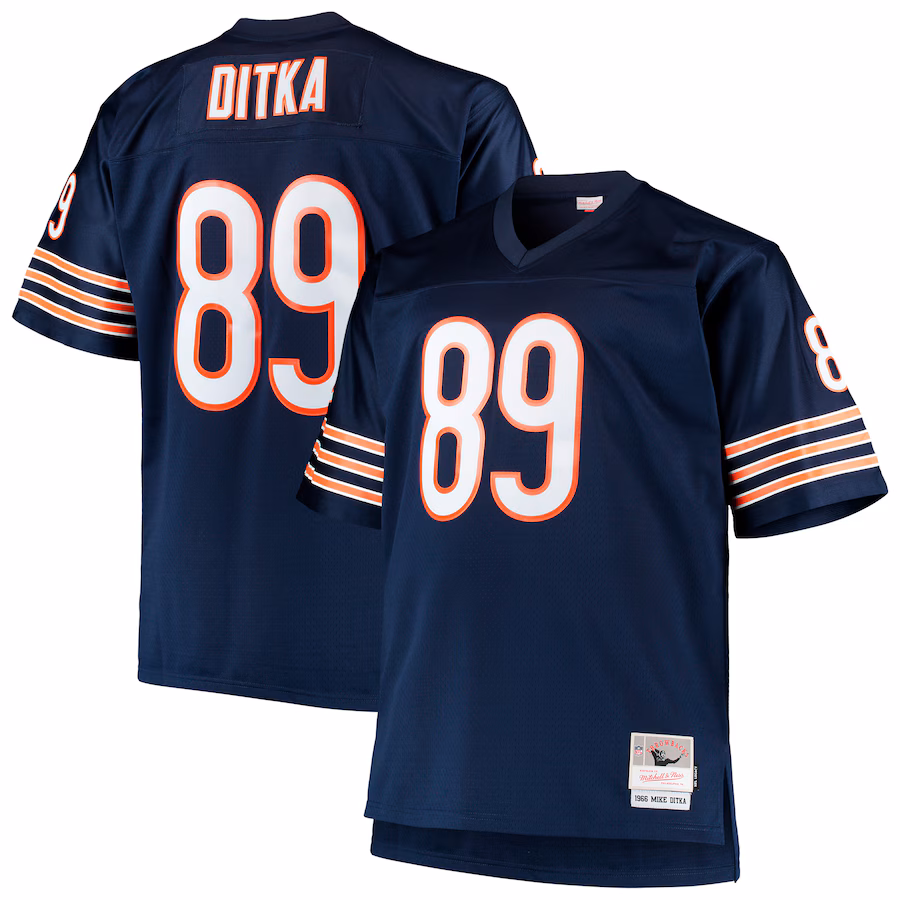 Men's Chicago Bears Mike Ditka Mitchell & Ness Navy Big & Tall 1966 Retired Player Replica Jersey - Ujersey Shop