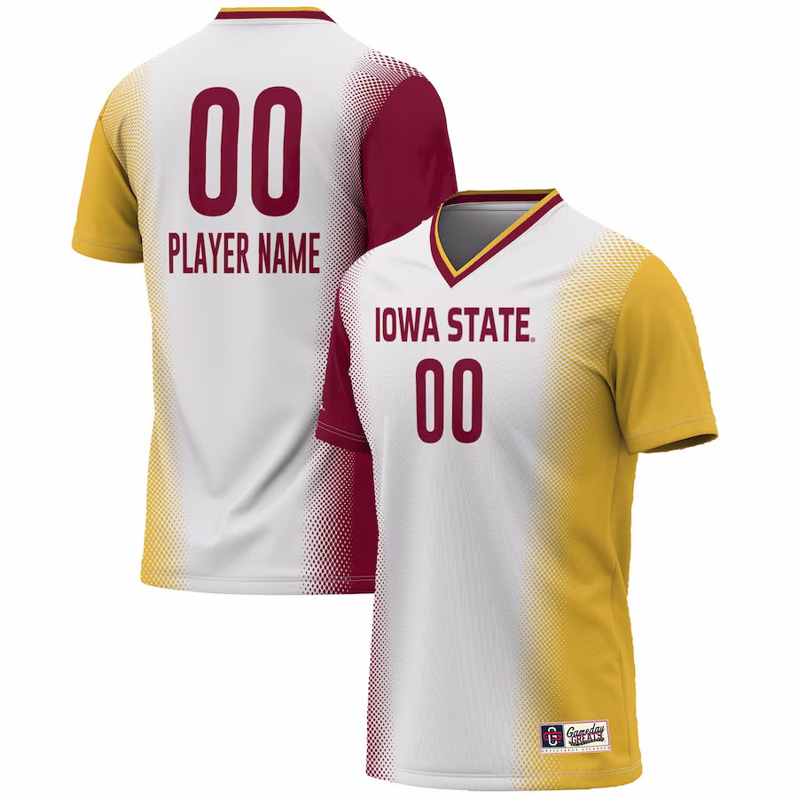 Iowa State Cyclones GameDay Greats Unisex NIL Pick-A-Player Lightweight Women's Soccer Jersey - White - Ujersey Shop