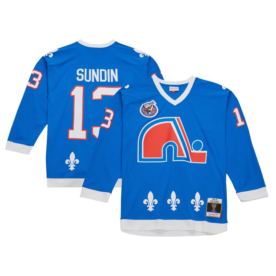 Men's Quebec Nordiques Mats Sundin Mitchell & Ness Blue 1992 Blue Line Player Jersey - Ujersey Shop