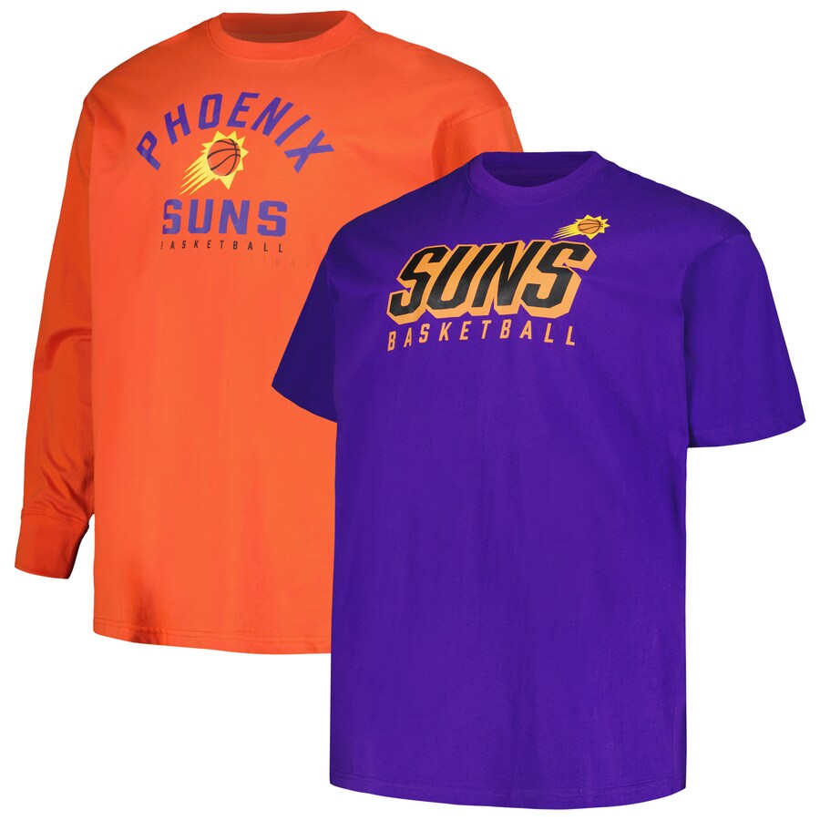Men's Phoenix Suns Fanatics Purple/Orange Big & Tall Short Sleeve & Long Sleeve T-Shirt Set - Ujersey Shop