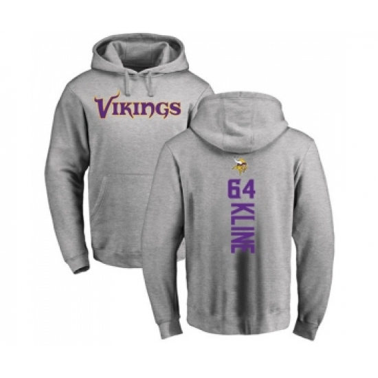 Football Minnesota Vikings #64 Josh Kline Ash Backer Pullover Hoodie - Ujersey Shop