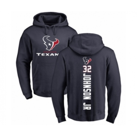 Football Houston Texans #32 Lonnie Johnson Navy Blue Backer Pullover Hoodie - Ujersey Shop