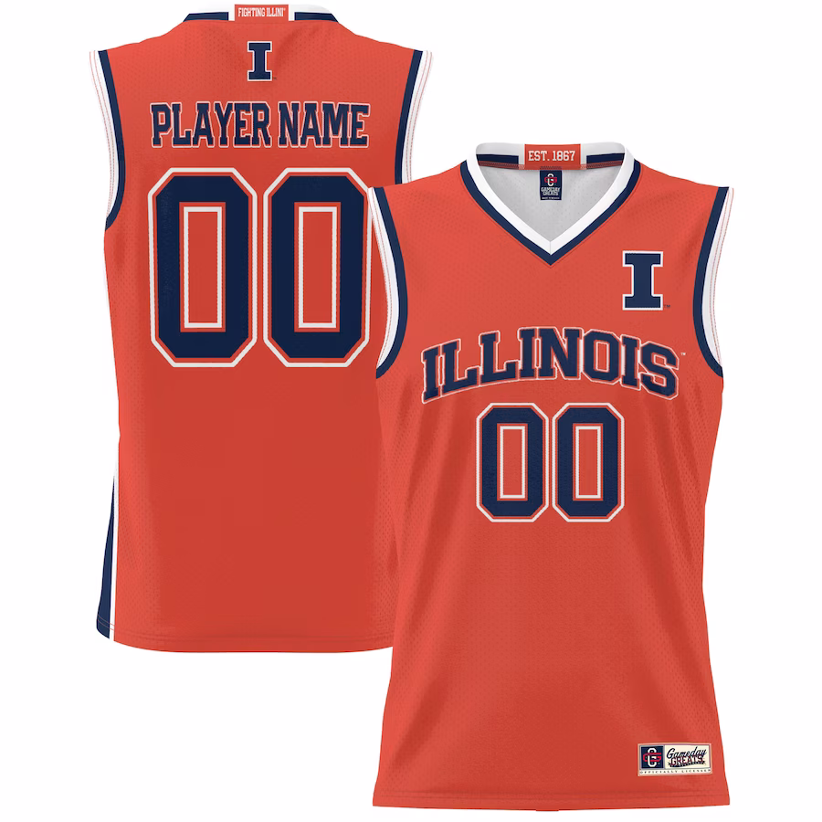 Illinois Fighting Illini GameDay Greats Unisex  Lightweight NIL Pick-A-Player Basketball Jersey - Orange - Ujersey Shop