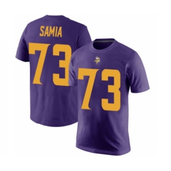 Football Minnesota Vikings #73 Dru Samia Purple Rush Pride Name & Number T-Shirt - Ujersey Shop