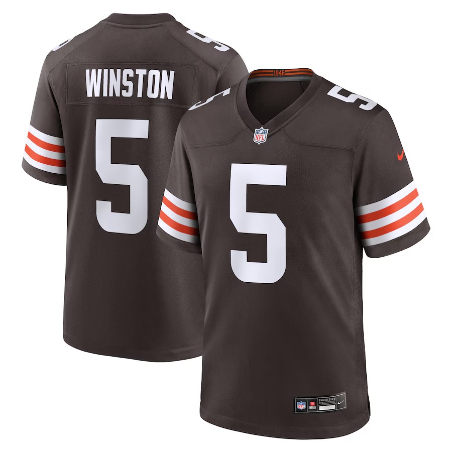 Men's Cleveland Browns Jameis Winston Nike Brown Team Game Jersey - Ujersey Shop