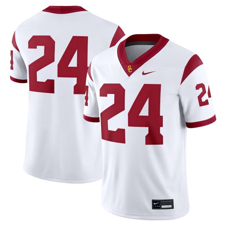 Men's Nike #24 White USC Trojans Game Jersey - Ujersey Shop