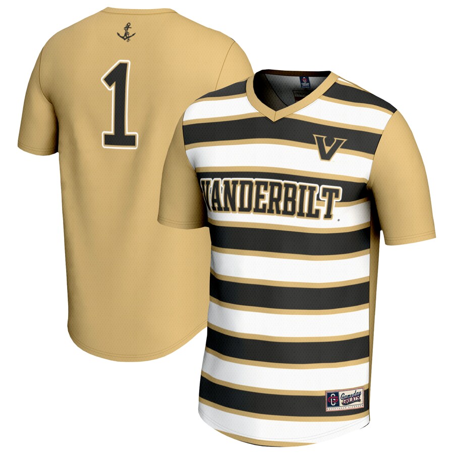 Youth GameDay Greats #1 Gold Vanderbilt Commodores Lightweight Soccer Fashion Jersey - Ujersey Shop