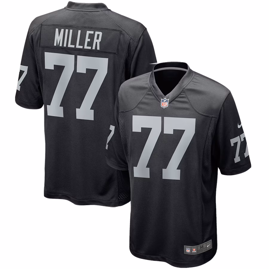 Men's Las Vegas Raiders Kolton Miller Nike Black Game Player Jersey - Ujersey Shop
