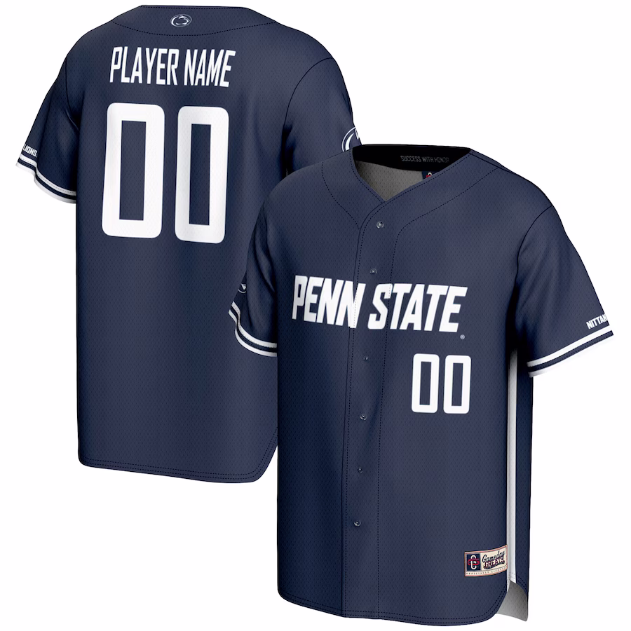 Penn State Nittany Lions GameDay Greats NIL Pick-A-Player Lightweight Baseball Jersey - Navy - Ujersey Shop