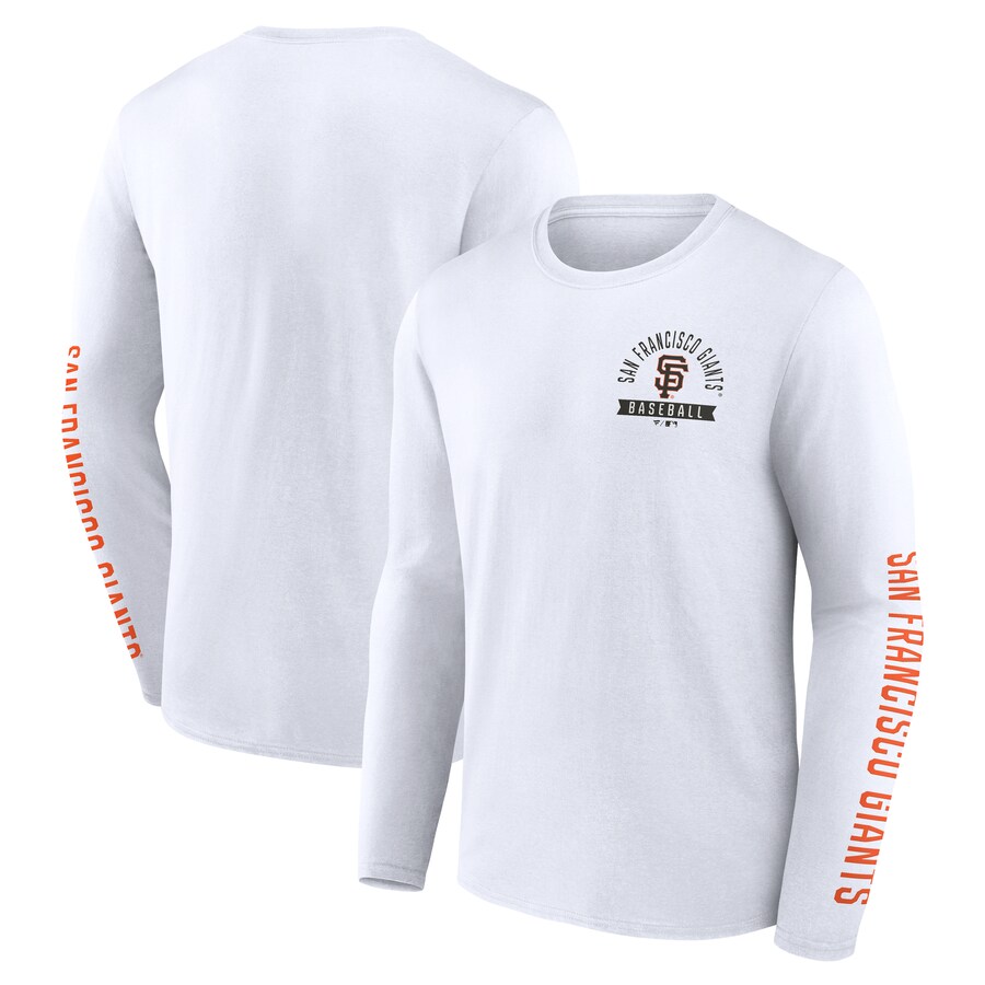 Men's San Francisco Giants Fanatics White Press Box Long Sleeve T-Shirt - Ujersey Shop