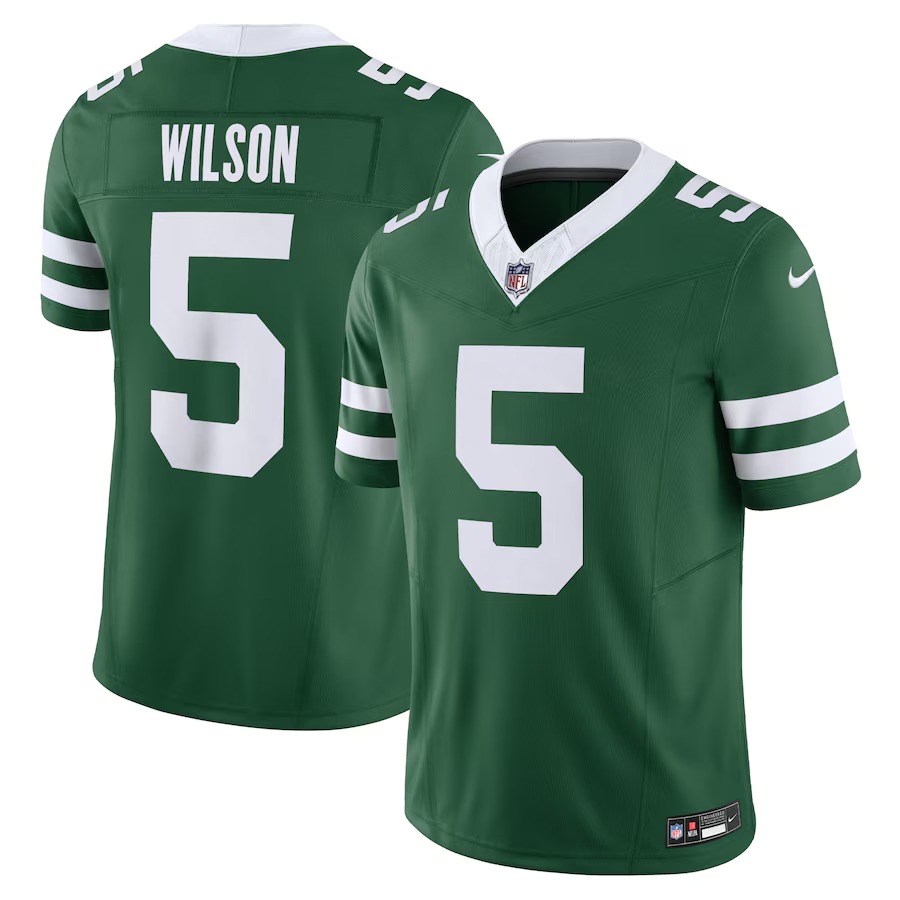 Men's New York Jets Garrett Wilson Nike Legacy Green Vapor F.U.S.E. Limited Jersey - Ujersey Shop