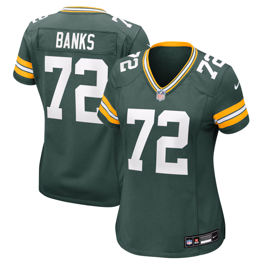 Women's Green Bay Packers Brant Banks Nike Green Team Game Jersey - Ujersey Shop