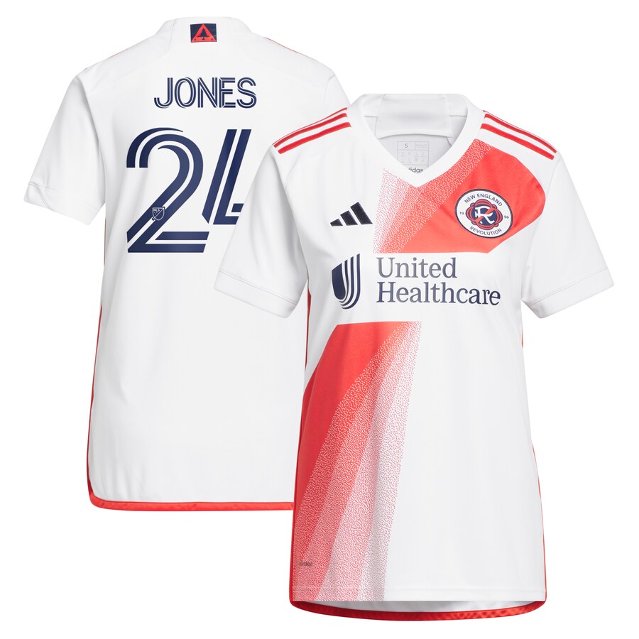 Women's New England Revolution DeJuan Jones adidas White 2023 Defiance Replica Jersey - Ujersey Shop