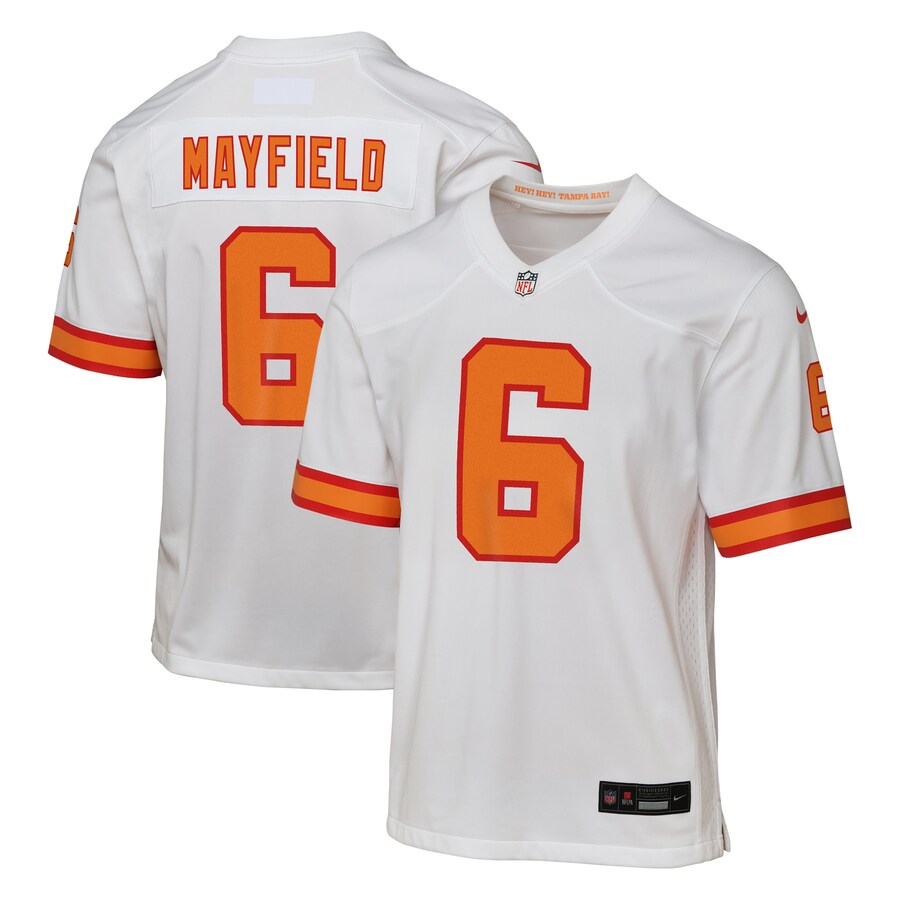 Youth '76 Tampa Bay Buccaneers Baker Mayfield White Game Jersey - Ujersey Shop