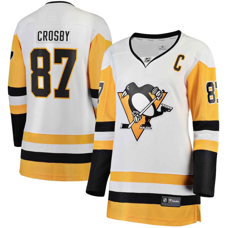 Women's Pittsburgh Penguins Sidney Crosby Fanatics White Premier Breakaway Player Jersey - Ujersey Shop