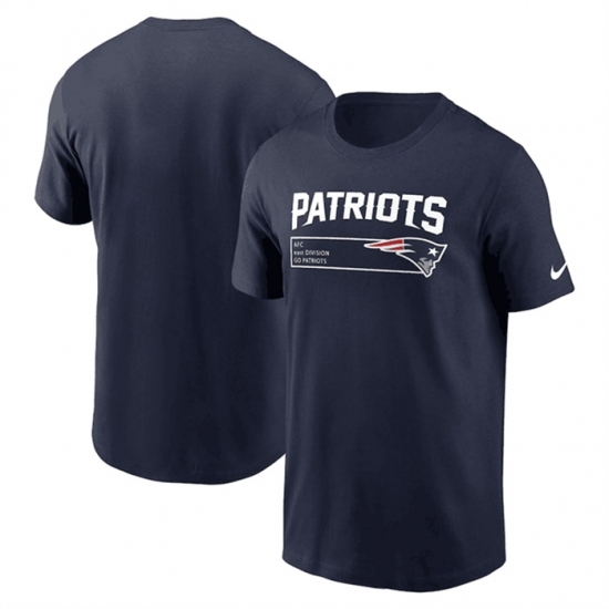 Men's New England Patriots Navy Division Essential T Shirt - Ujersey Shop