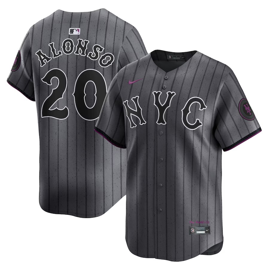Men's New York Mets Pete Alonso Nike Graphite 2024 City Connect Limited Player Jersey - Ujersey Shop