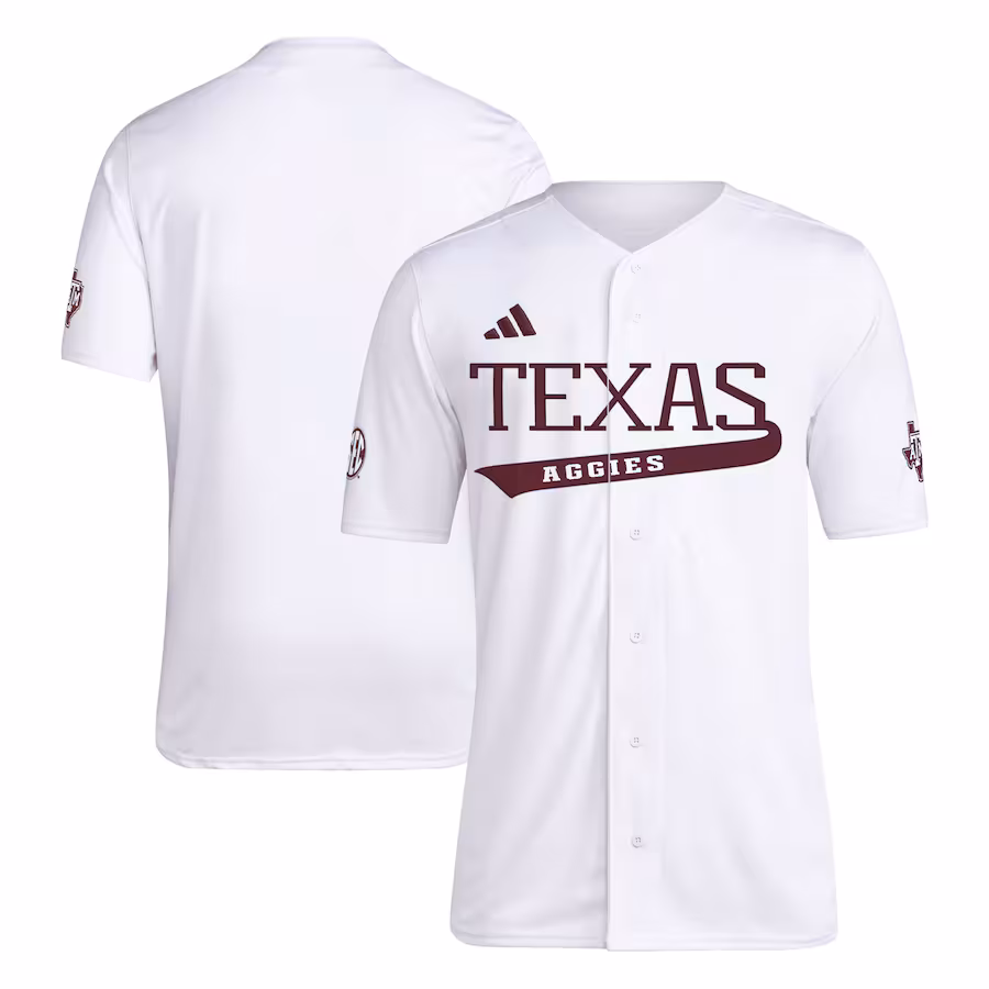 Men's adidas White Texas A&M Aggies Replica Baseball Jersey - Ujersey Shop