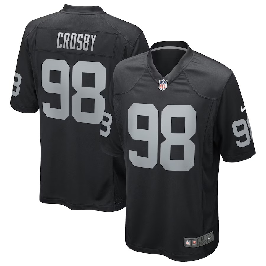 Men's Las Vegas Raiders Maxx Crosby Nike Black Game Jersey - Ujersey Shop