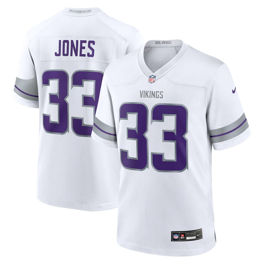 Men's Minnesota Vikings Aaron Jones Nike White Alternate Game Player Jersey - Ujersey Shop