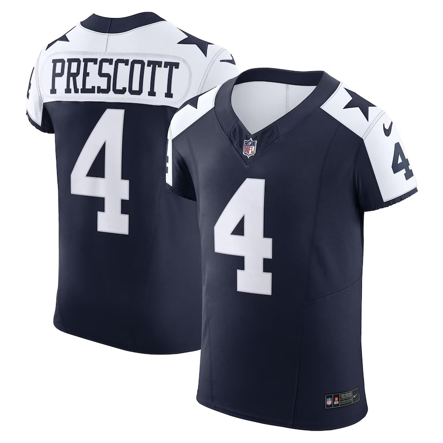 Men's Dallas Cowboys Dak Prescott Nike Navy Alternate Vapor F.U.S.E. Elite Jersey - Ujersey Shop