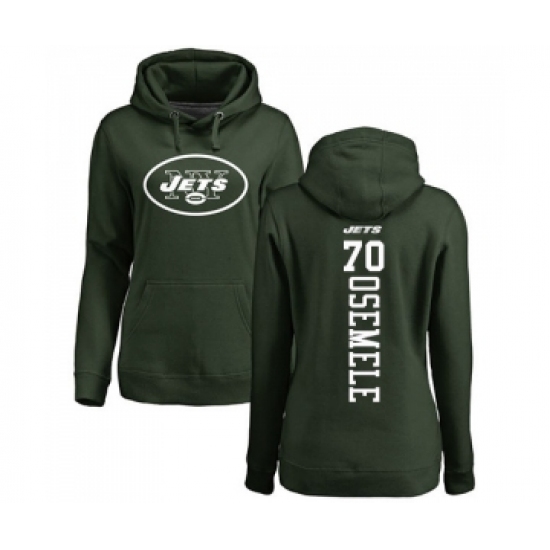 Football Women's New York Jets #70 Kelechi Osemele Green Backer Pullover Hoodie - Ujersey Shop